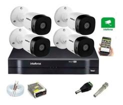 Kit Cftv 4 Câmeras Intelbras Vhl 1120b 20m Dvr 4 Canais