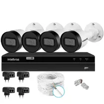 Kit Cftv 4 Câmeras Ip Intebras 1130b Poe Nvd Intelbras 1404