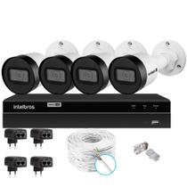 Kit Cftv 4 Câmeras Ip Intebras 1230b Poe Nvd Intelbras 1404