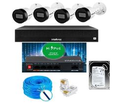 Kit Cftv 4 Câmeras Ip Intebras Vipc 1230 Hd Nvd 1404 C/1Tb