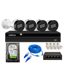 Kit Cftv 4 Câmeras Ip Intebras Vipc 1230 Nvd Intelbras 1408 1Tb