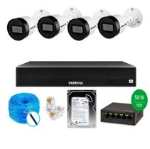 Kit Cftv 4 Câmeras Ip Intebras Vipc 1230 Nvd Intelbras 1408 1tb