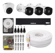 Kit Cftv 4 Câmeras Multi Hd 720p 1mp Dvr Intelbras Mhdx 1104