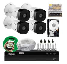 Kit Cftv 4 Câmeras Multi Hd 720p 1mp Dvr Intelbras Mhdx 1104