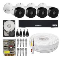 Kit Cftv 4 Câmeras Multi Hd 720p 1mp Dvr Intelbras Mhdx 1104