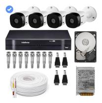 Kit Cftv 4 Câmeras Multi Hd 720p 1mp Dvr Intelbras Mhdx Multi Hd