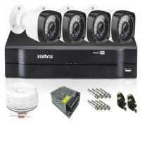 Kit Cftv 4 Câmeras Multi Hd 720p 1mp Dvr Intelbras Mhdx Kit Cftv 4 Câmeras Multi Hd 720p 1mp Dvr Intelbras Mhdx