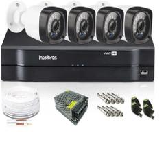 Kit Cftv 4 Câmeras Multi Hd 720p 1mp Dvr Intelbras Mhdx Kit Cftv 4 Câmeras Multi Hd 720p 1mp Dvr Intelbras Mhdx