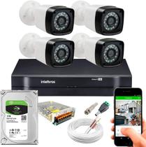 Kit Cftv 4 Cameras Seguança Full Hd 1080p Dvr Intelbras 1tb