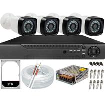 Kit Cftv 4 Câmeras Segurança 1080p 20m Dvr 4 canais Hd 1TB Kit Cftv 4 Câmeras Segurança 1080p 20m Dvr 4 canais Hd 1TB