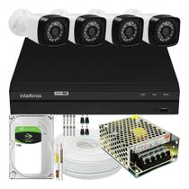 Kit Cftv 4 Cameras Segurança 1080p Full Hd Dvr Intelbras 1tb