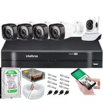 Kit Cftv 4 Cameras Segurança 1080p Full Hd Dvr Intelbras 4ch 500gb + 2 Câmeras IP c/Audio Kit Cftv 4 Cameras Segurança 1080p Full Hd Dvr Intelbras 4ch 500gb + 2 Câmeras IP c/Audio