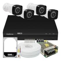 Kit Cftv 4 Cameras Segurança 1080p Full Hd Dvr Intelbras 4ch