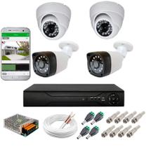 Kit Cftv 4 Câmeras Segurança 1mp 720p 20m Dvr Full Hd 4 Ch S/ Hd - TW