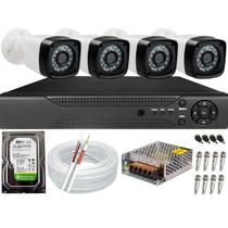 Kit Cftv 4 Câmeras Segurança 2mp 1080p 20m Dvr Full Hd 4 Ch