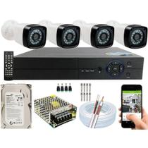 Kit Cftv 4 Câmeras Segurança 2MP 1080p 20m Dvr Full Hd 4Ch Ch