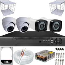 Kit Cftv 4 Câmeras Segurança 2mp 20m Dvr Full Hd 4 Ch Completo