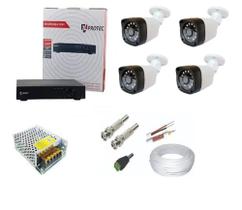 Kit Cftv 4 Câmeras Segurança 720 P 20m + Dvr Multi Hd 4 Ch - Protec