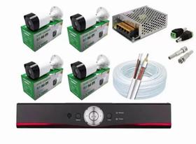Kit Cftv 4 Câmeras Segurança 720 P 20m + Dvr Multi Hd - Dvr 6 em 1