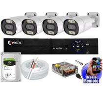 Kit Cftv 4 Câmeras Segurança Colorida Dia Noite Full Color 2mp 1080p 20m Dvr Full Hd 4 Ch 1tb Kit Cftv 4 Câmeras Segurança Colorida Dia Noite Full Color 2mp 1080p 20m Dvr Full Hd 4 Ch 1tb