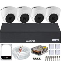 Kit Cftv 4 Câmeras Segurança Dome 1220 Full hd Audio Microfone Dvr Mhdx 1104c Intelbras 1TB