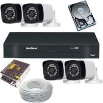 Kit Cftv 4 Cameras Segurança Dvr Intelbras Acesso Celular