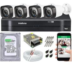 Kit Cftv 4 Câmeras Segurança Hd 1 Megapixel e Dvr Mhdx 1104 Intelbras