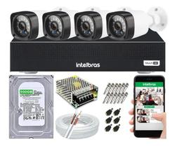 Kit Cftv 4 Câmeras Segurança Hd 1 Mp Dvr Mhdx 1104 Intelbras