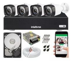 Kit Cftv 4 Câmeras Segurança Hd 1 Mp Dvr Mhdx 1204 Intelbras Kit Cftv 4 Câmeras Segurança Hd 1 Mp Dvr Mhdx 1204 Intelbras