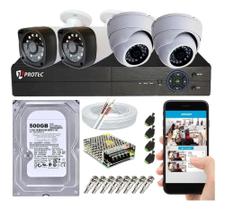 Kit Cftv 4 Câmeras Segurança Hd 720p 1 Mp Dvr C/ App Xmeye