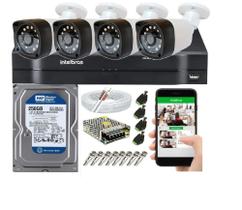 Kit Cftv 4 Câmeras Segurança Hd 720p Dvr Mhdx Intelbras C/Hd 250gb Kit Cftv 4 Câmeras Segurança Hd 720p Dvr Mhdx Intelbras C/Hd 250gb