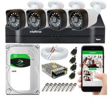 Kit Cftv 4 Câmeras Segurança Hd 720p Dvr Mhdx Intelbras