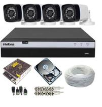 Kit Cftv 4 Câmeras Segurança Hd Dvr Mhdx 3104 Intelbras Full hd C/Hd 160gb