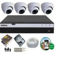 Kit Cftv 4 Câmeras Segurança Hd Dvr Mhdx 3104 Intelbras Full hd C/Hd 160gb