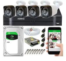 Kit Cftv 4 Câmeras Segurança Hd Dvr Mhdx Intelbras Full hd Kit Cftv 4 Câmeras Segurança Hd Dvr Mhdx Intelbras Full hd