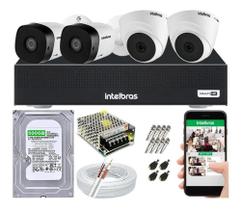 Kit Cftv 4 Câmeras Segurança Intelbras Hdcvi E Dvr Mhdx 1104