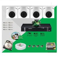 Kit CFTV 4 Câmeras VHC 1120D 720P 2,8mm DVR Intelbras MHDX Multi HD + HD 500GB