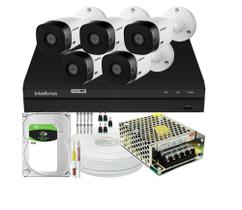 Kit Cftv 5 Câmeras De Segurança Intelbras Multi Hd 720p E Dvr Mhdx 1008 C/Hd 1 Tb