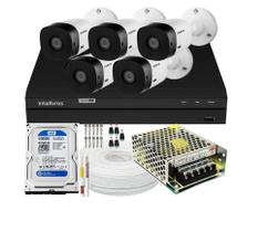Kit Cftv 5 Câmeras De Segurança Intelbras Multi Hd 720p E Dvr Mhdx 1204 C/Hd 500GB Kit Cftv 5 Câmeras De Segurança Intelbras Multi Hd 720p E Dvr Mhdx 1204 C/Hd 500GB