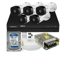 Kit Cftv 5 Câmeras De Segurança Intelbras Multi Hd 720p E Dvr Mhdx 1204 C/Hd