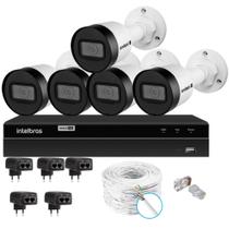 Kit Cftv 5 Câmeras Ip Intebras 1130b Poe Nvd Intelbras 1408