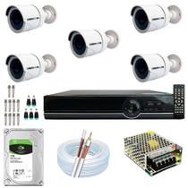 Kit Cftv 5 Câmeras Segurança 1.3mp 30m Dvr 8ch Full Hd 1080p