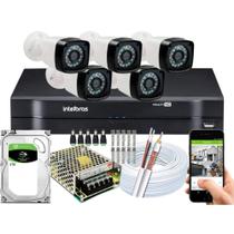 Kit Cftv 5 Cameras Segurança Full Hd Dvr Intelbras 1108 2tb