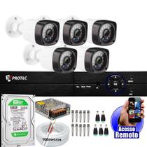 Kit Cftv 5 Câmeras Segurança Infravermelho Full Hd 1080p 2mp Dvr 8ch c/hd 500gb