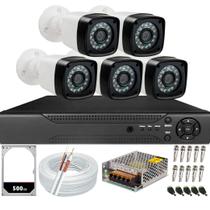 Kit Cftv 5 Câmeras Segurança Infravermelho Full Hd 1080p Dvr 8ch Hd 500gb