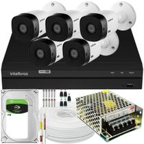 Kit cftv 5 Cameras Segurança Intelbras Residencial HD 1Tera