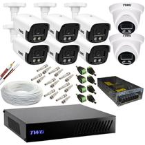 Kit cftv 6 bullets 2 dome 2mp 20m imagens noturnas coloridas com dvr de 8 ft 10a sem hd Kit cftv 6 bullets 2 dome 2mp 20m imagens noturnas coloridas com dvr de 8 ft 10a sem hd
