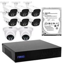Kit cftv 6 bullets 2 dome 2mp star plus dvr 8 canais hd sem cabeamento