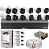 Kit cftv 6 câm 1220 fullcolor 6 câm 1220 b full hd dvr intelbras mhdx 3116-c c/1tb purple