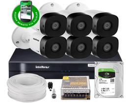 Kit Cftv 6 Câmeras 1120B Bullet 720P Dvr 8 Canais Intelbras Mhdx + Hd 1Tb Kit Cftv 6 Câmeras 1120B Bullet 720P Dvr 8 Canais Intelbras Mhdx + Hd 1Tb